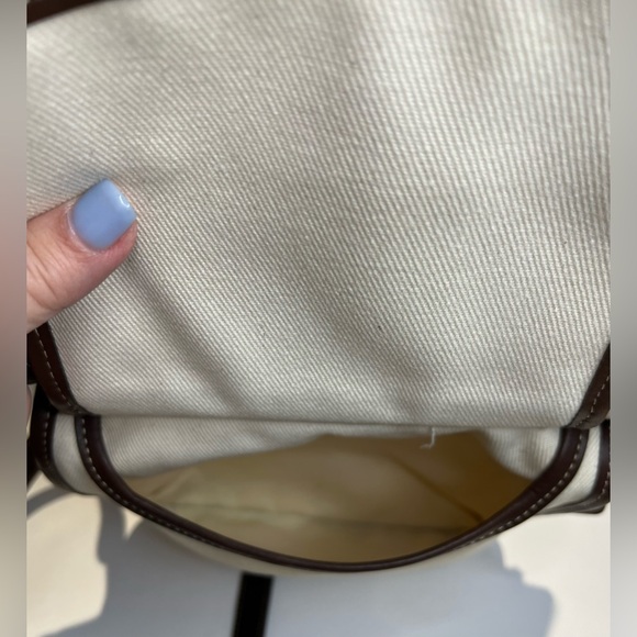 Coach Vintage Chic Cream and Brown crossbody 2000 8114 Hippie Flap EUC Y2K - Picture 2 of 7